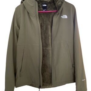 The North Face Khaki Fleece-Lined Jacket